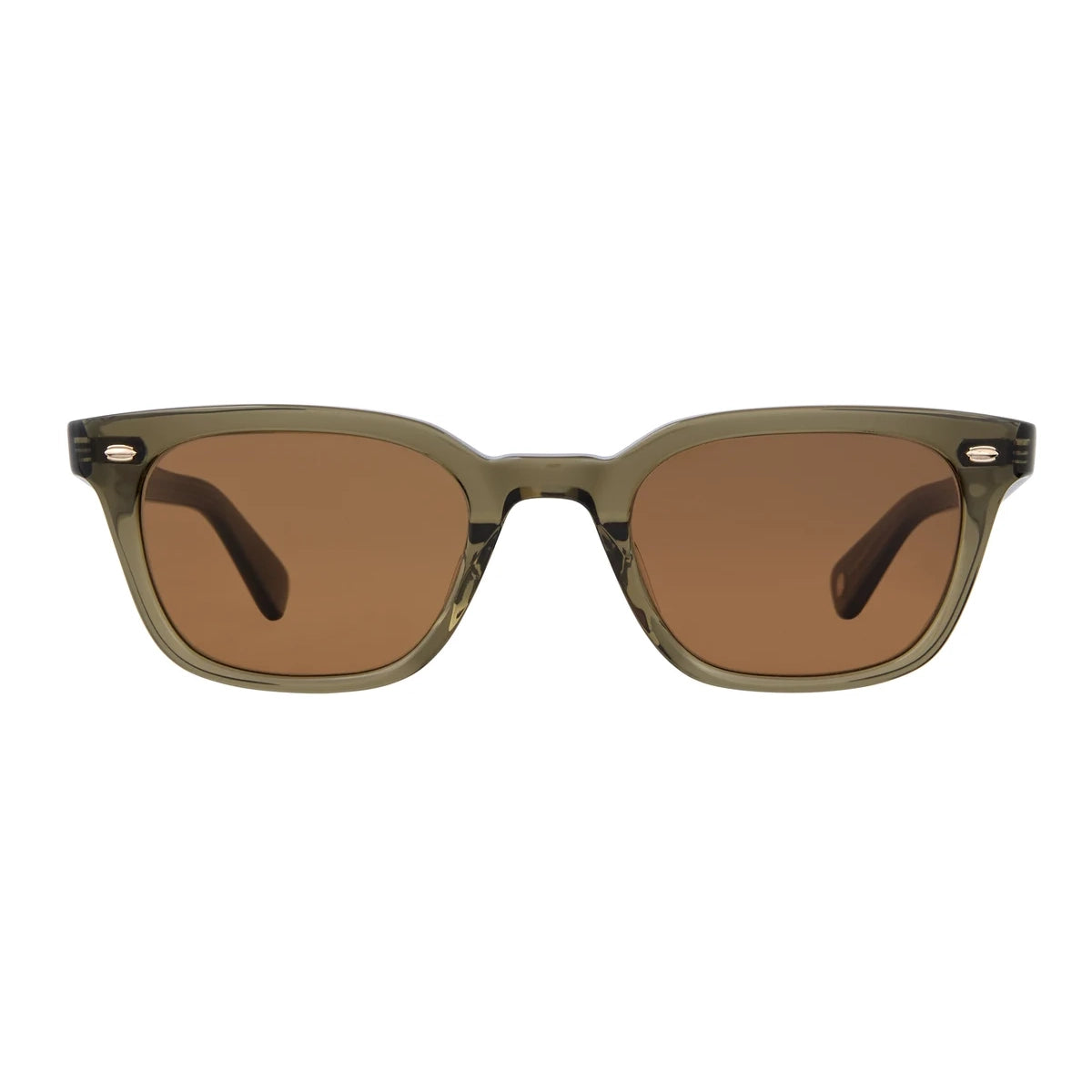 Green crystal narrow rectangular plastic wayfarer sunglasses by GLCO