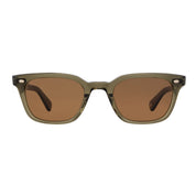 Green crystal narrow rectangular plastic wayfarer sunglasses by GLCO