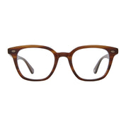 Brown GLCO Zac square eyeglass frames on white background