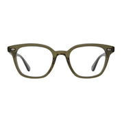 Green crystal GLCO Zac square eyeglass frames on white background