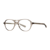 Clay crystal Garrett Leight aviator round eyeglass frames on a white background