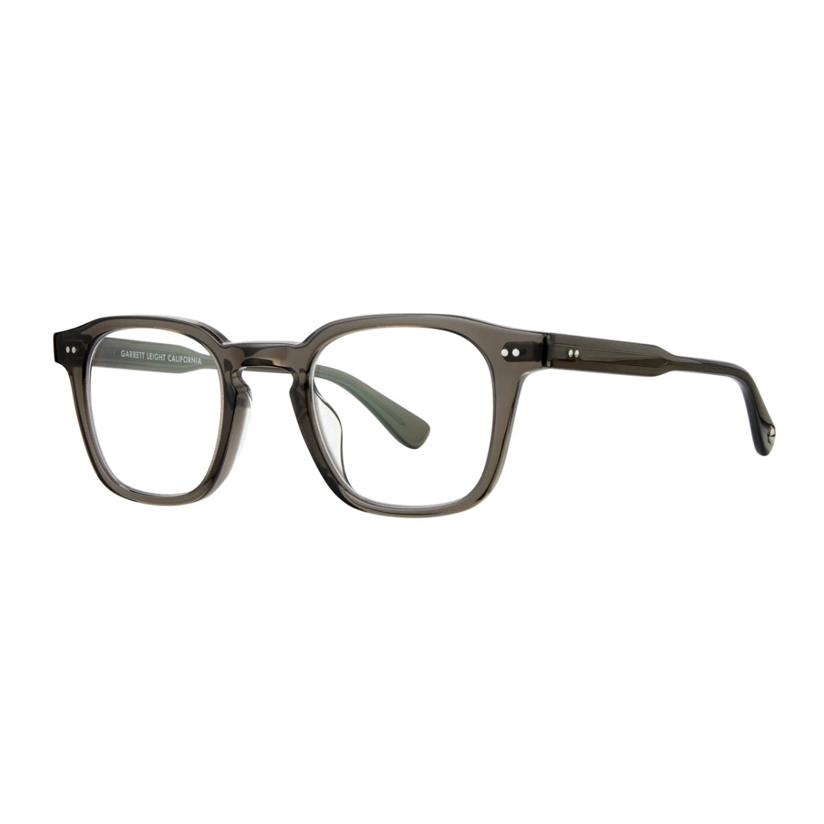 Black crystal Garrett Leight bold square plastic eyeglass frames for men and women