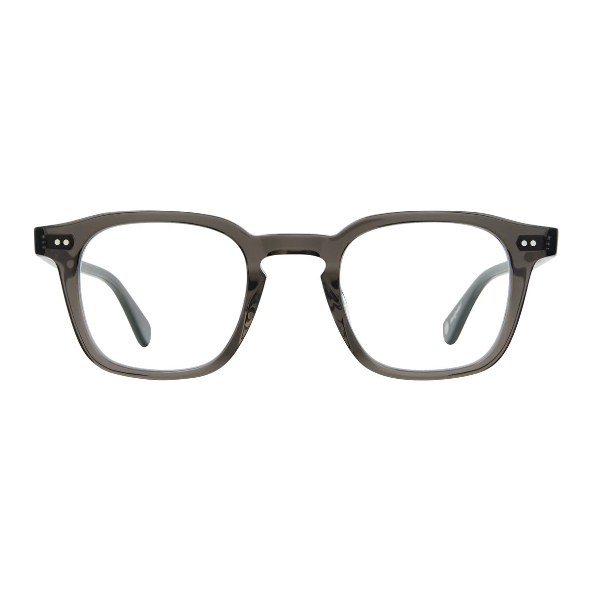 Black crystal Garrett Leight bold square plastic eyeglass frames for men and women