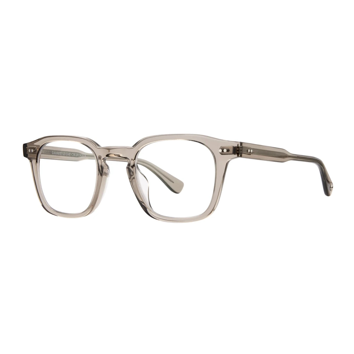 Clay crystal Garrett Leight bold square plastic eyeglass frames for men and women