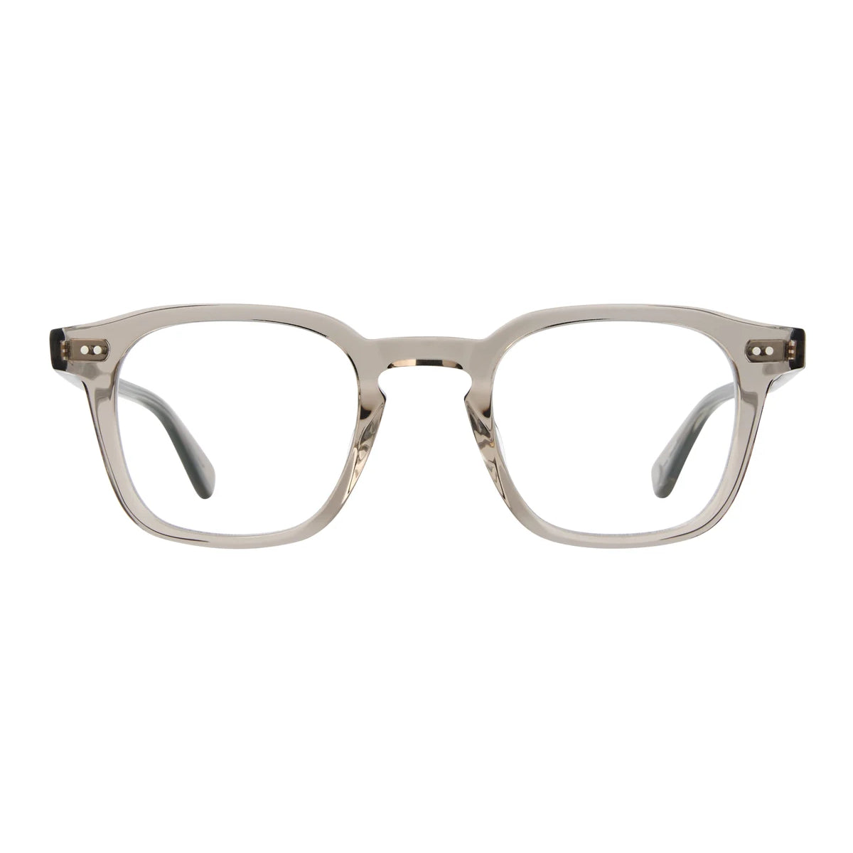 Clay crystal Garrett Leight bold square plastic eyeglass frames for men and women