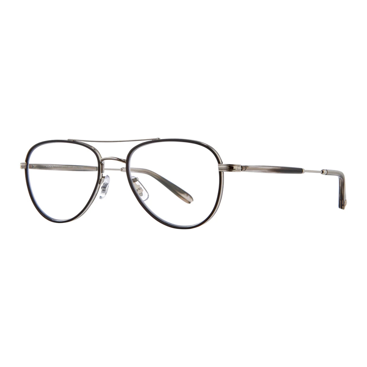 Black silver GLCO Linnie small aviator eyeglasses for women and men on white background