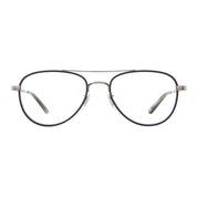 Black silver GLCO Linnie small aviator eyeglasses for women and men on white background