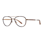 Espresso antique gold GLCO Linnie small aviator eyeglasses for women and men on white background