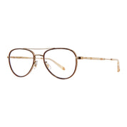 Java gold GLCO Linnie small aviator eyeglasses for women and men on white background