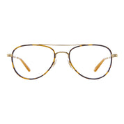 Tortoise GLCO Linnie small aviator eyeglasses for women and men on white background