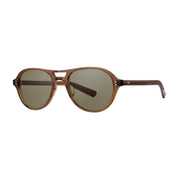 Brown Garrett Leight plastic aviator sunglasses