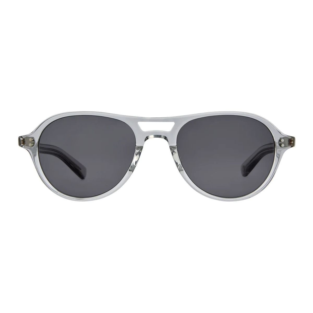 Clear LLG Garrett Leight plastic aviator sunglasses