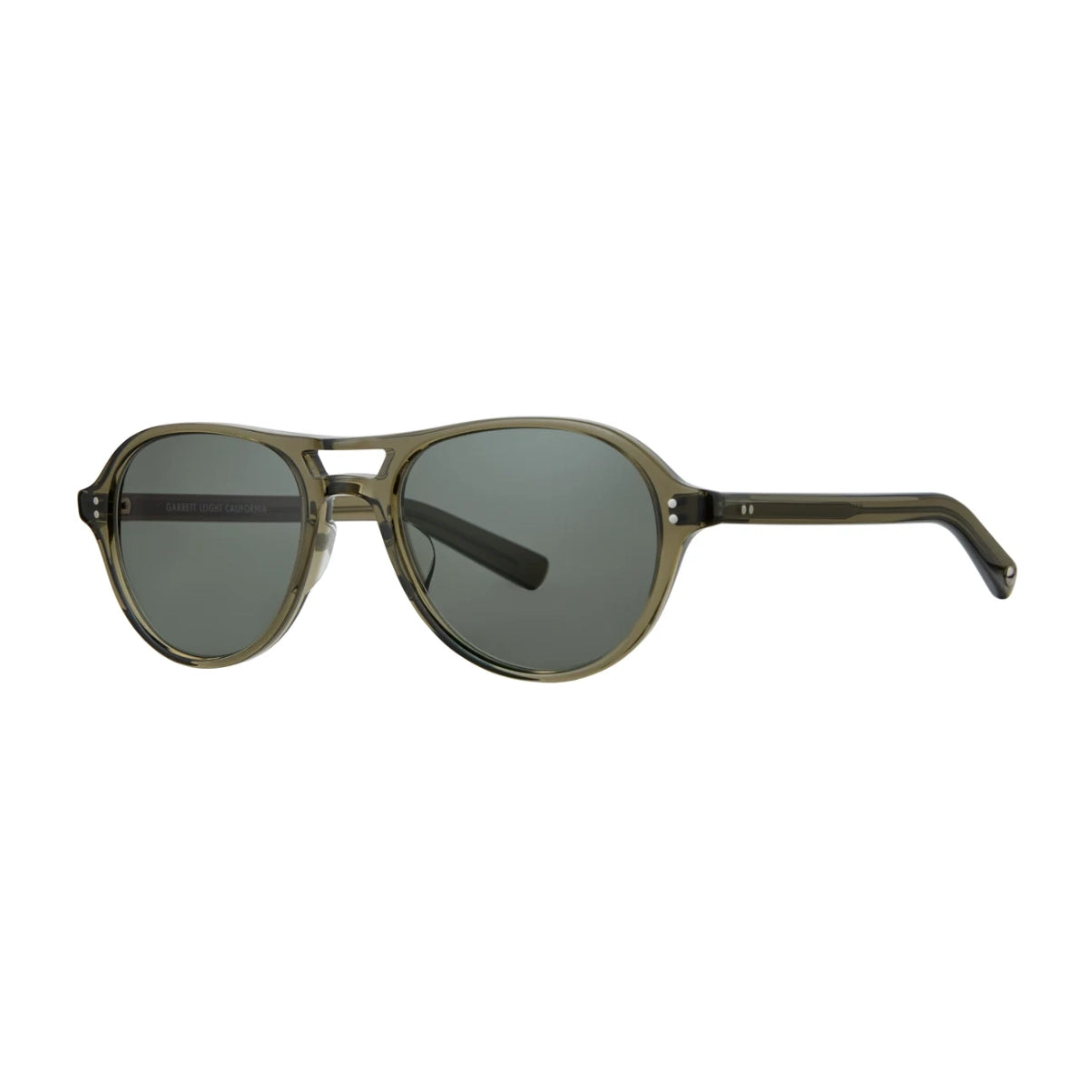 Green crystal Garrett Leight plastic aviator sunglasses