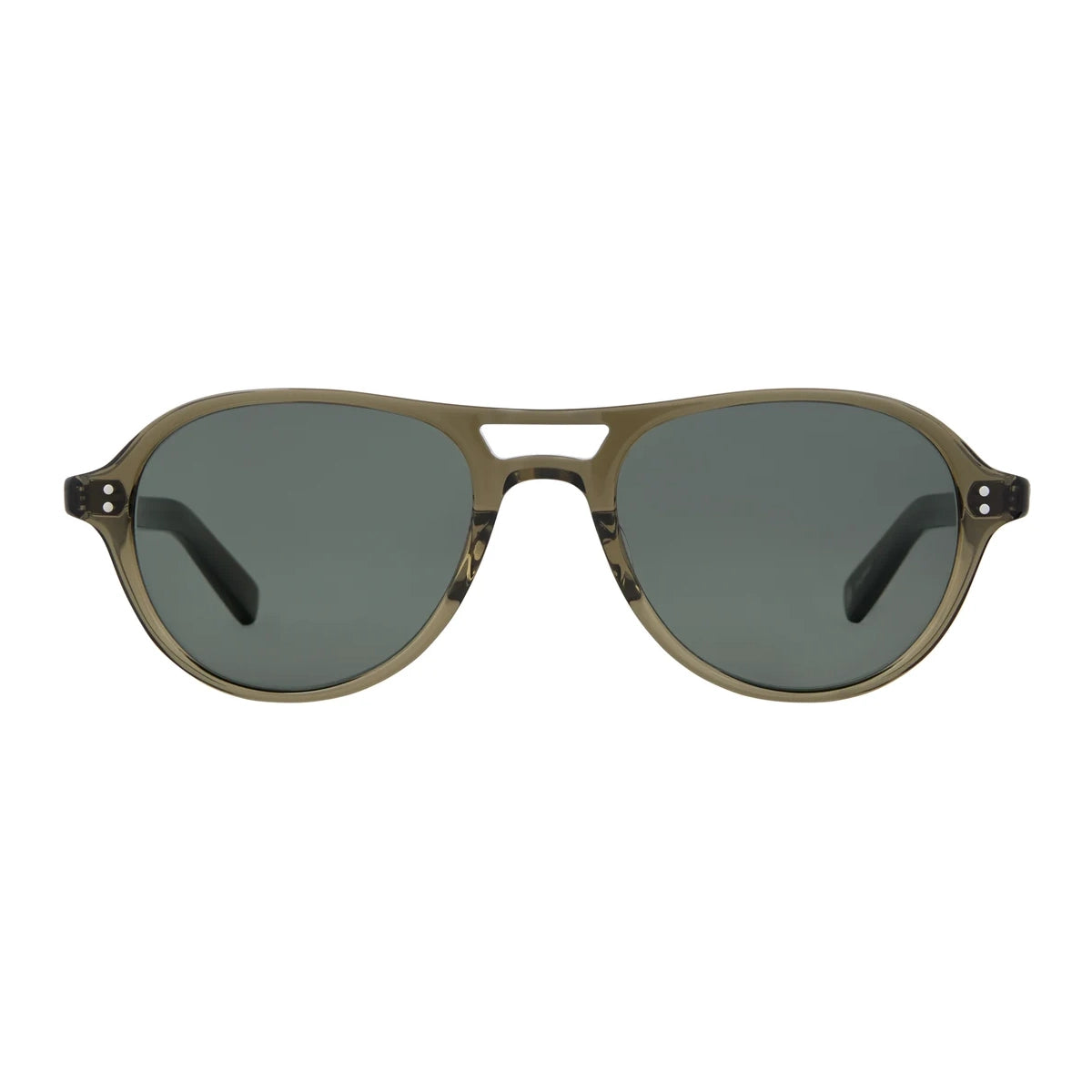 Green crystal willow Garrett Leight plastic aviator sunglasses