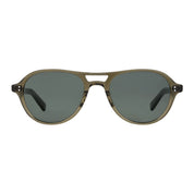 Green crystal willow Garrett Leight plastic aviator sunglasses
