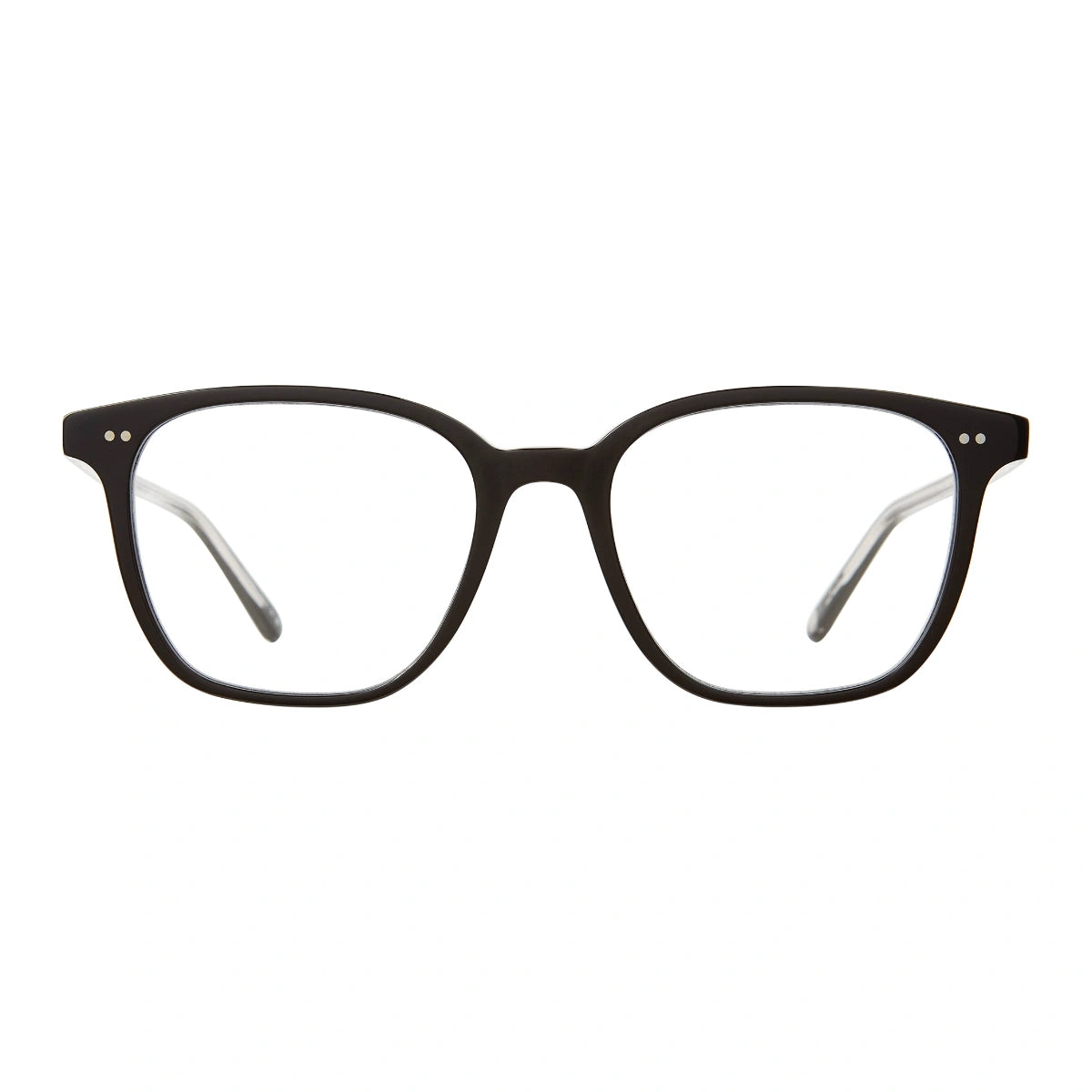 Black Garrett Leight Carina women's acetate eyeglasses on white background