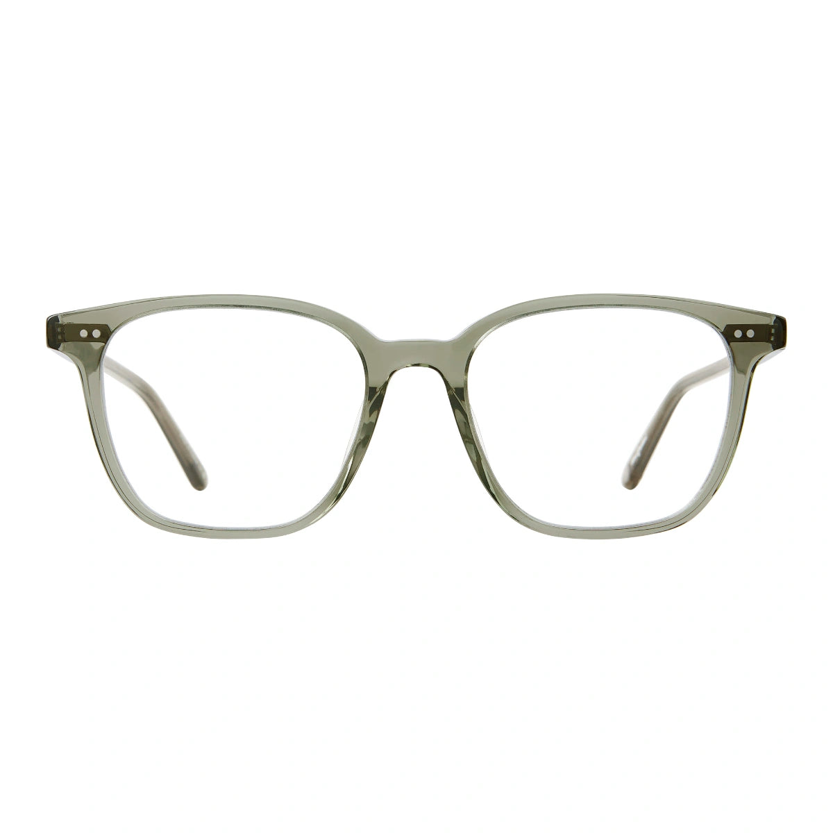 Green Garrett Leight Carina women's acetate eyeglasses on white background