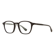 Black Markus modern square eyeglass frames by Garrett Leight on a white background