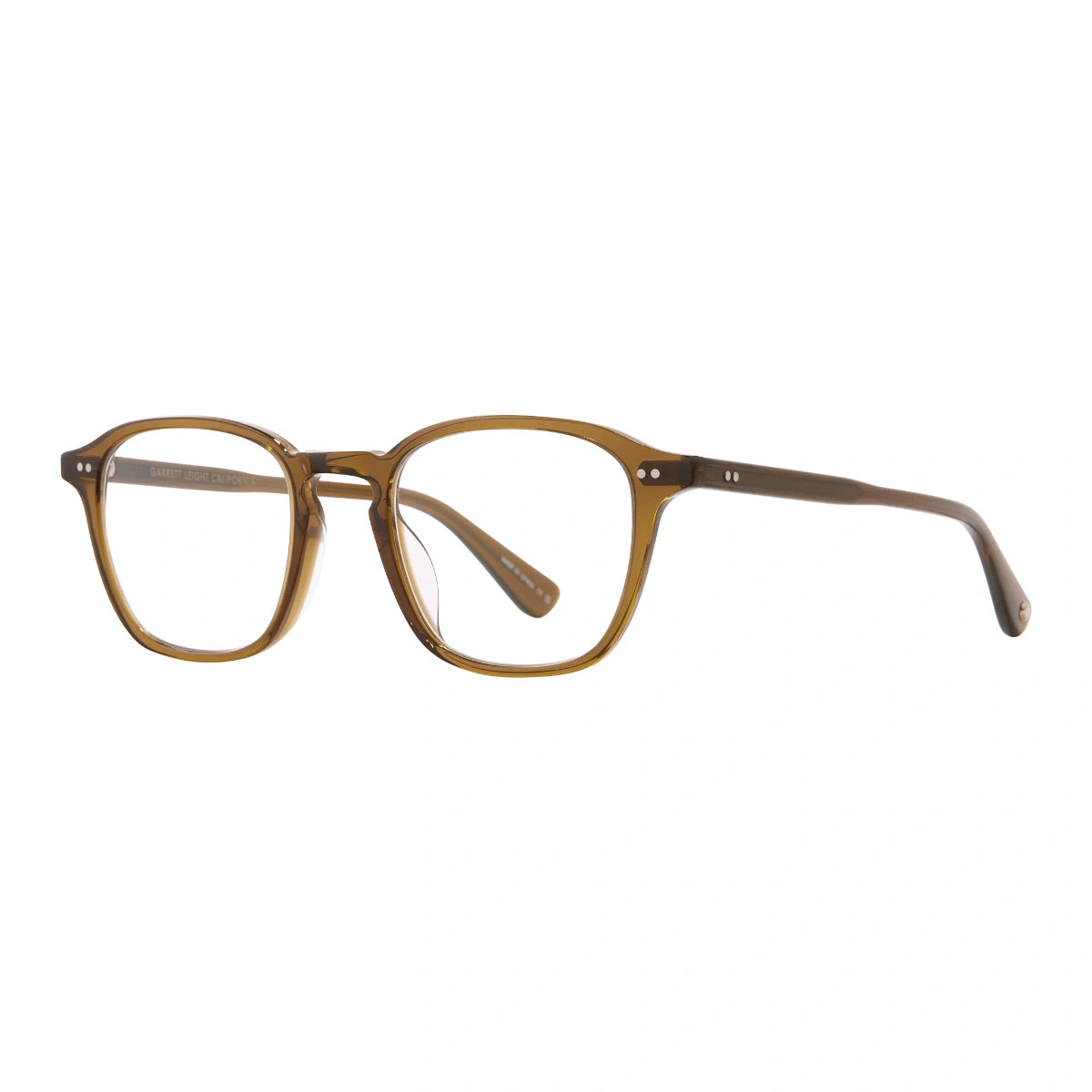 Brown Markus modern square eyeglass frames by Garrett Leight on a white background