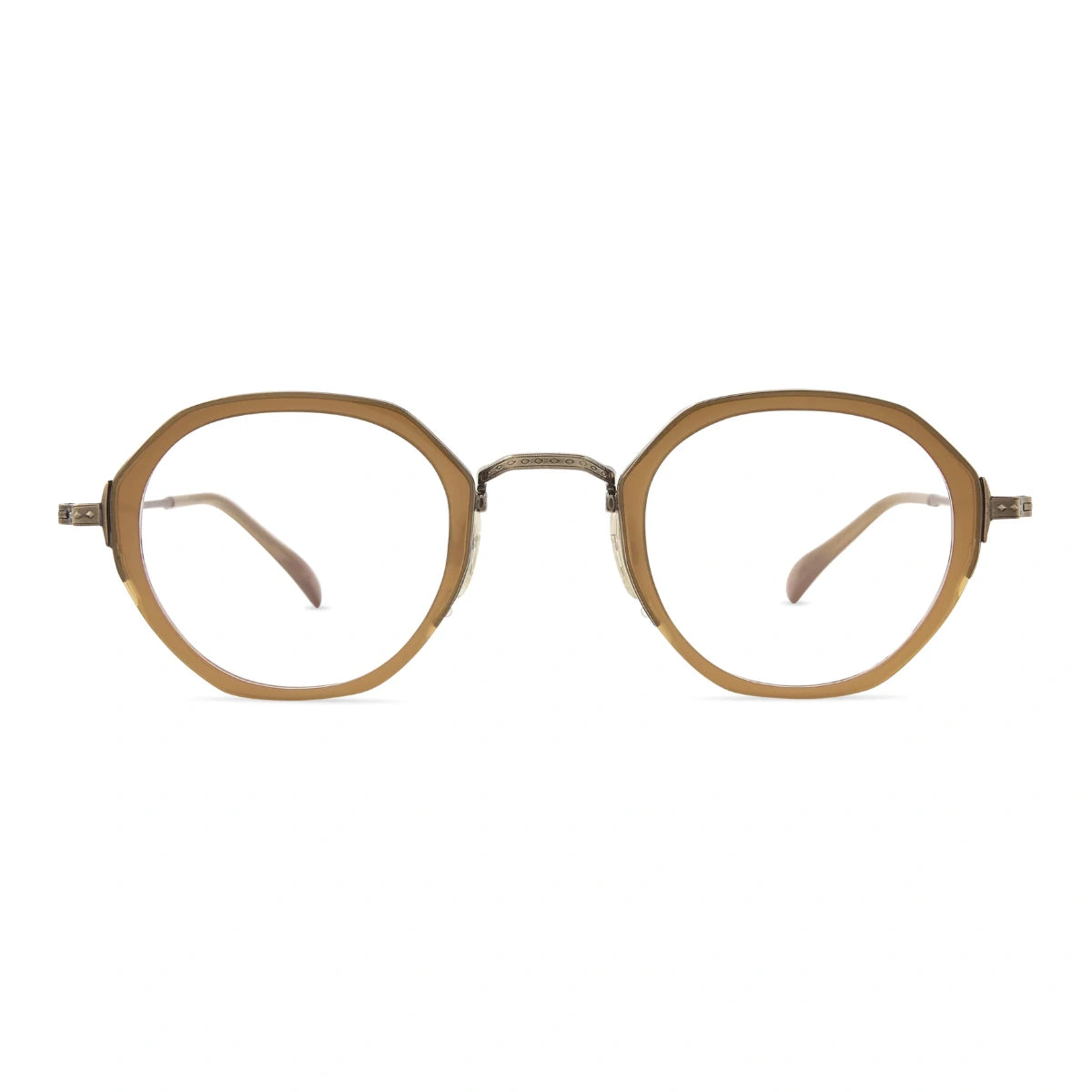 Citrine antique gold Mr. Leight antique style round metal eyeglass frames