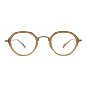 Citrine antique gold Mr. Leight antique style round metal eyeglass frames