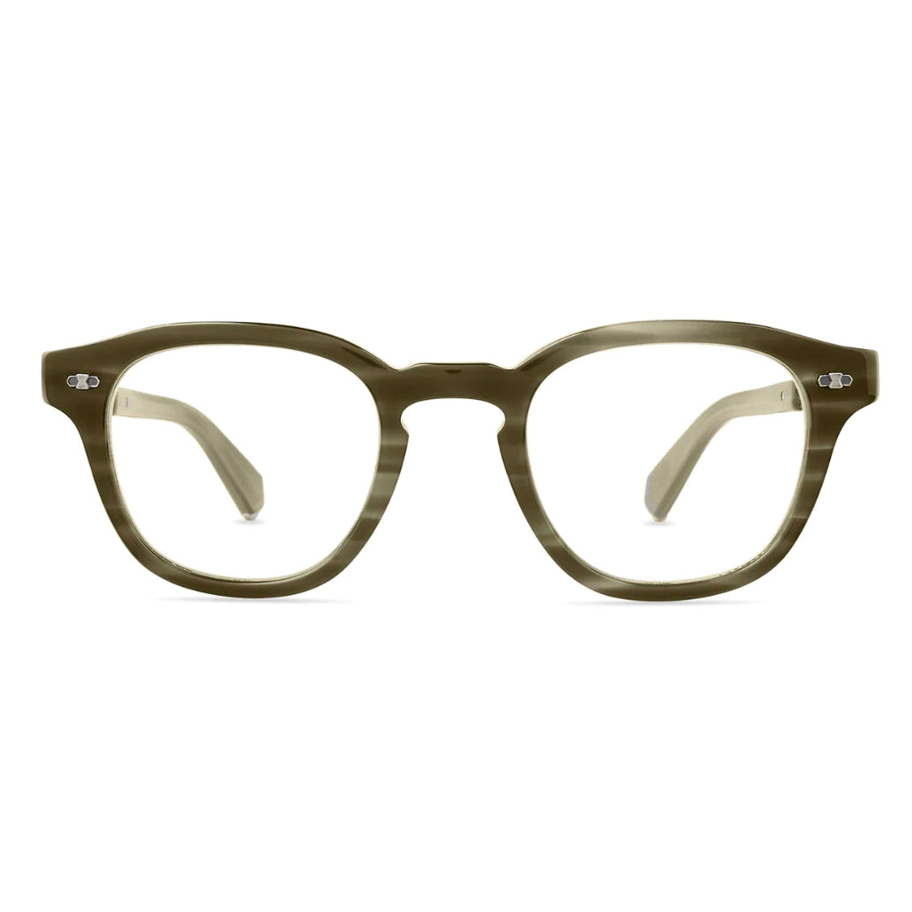 Green streak square Mr. Leight luxury plastic acetate eyeglasses at The Optical. Co