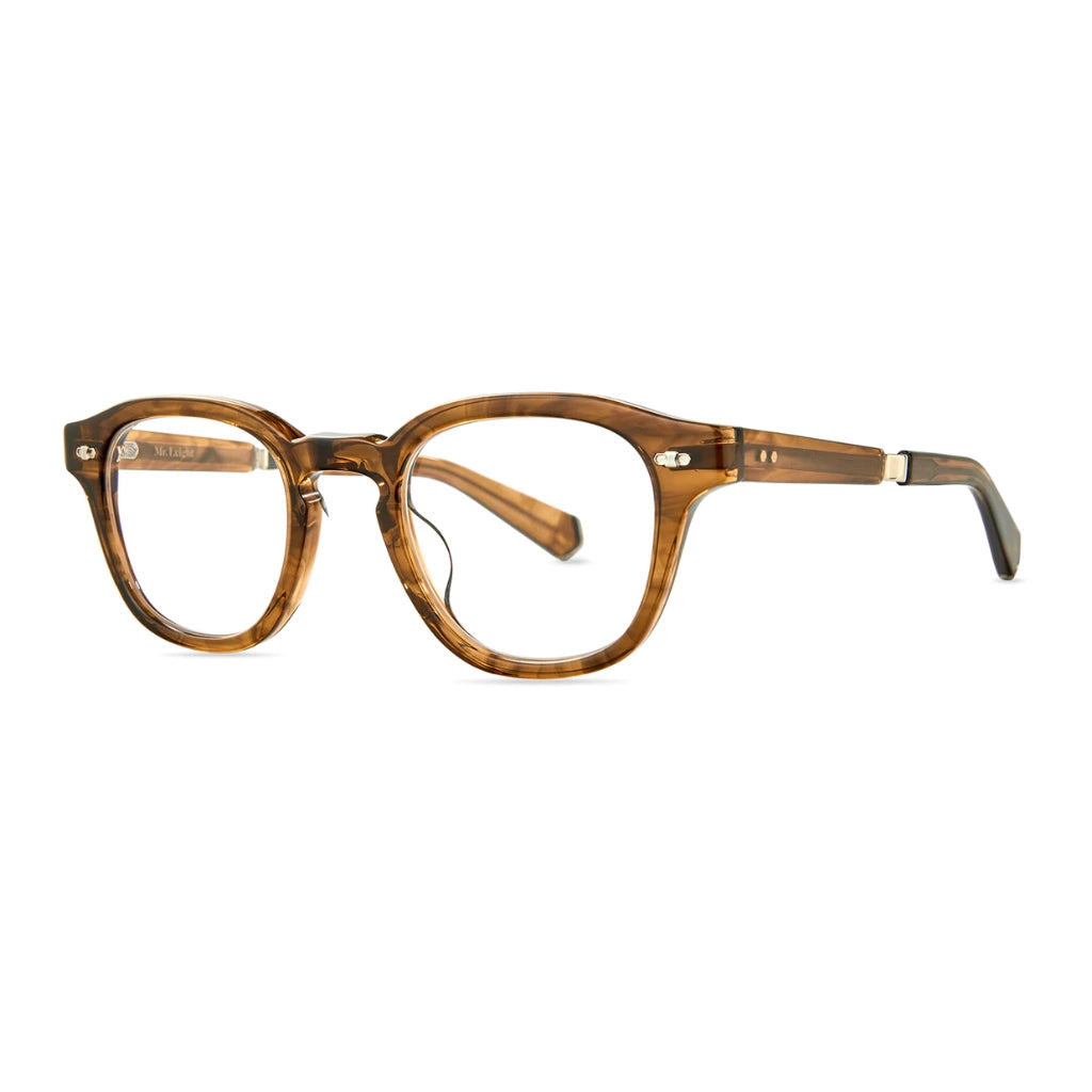 Gold tortoise square Mr. Leight luxury plastic acetate eyeglasses at The Optical. Co