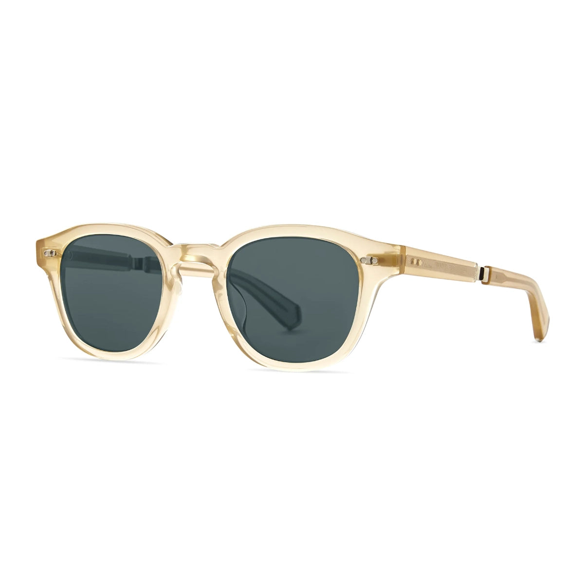Champagne luxury Mr. Leight sunglasses with polarized glass lenses