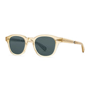 Champagne luxury Mr. Leight sunglasses with polarized glass lenses