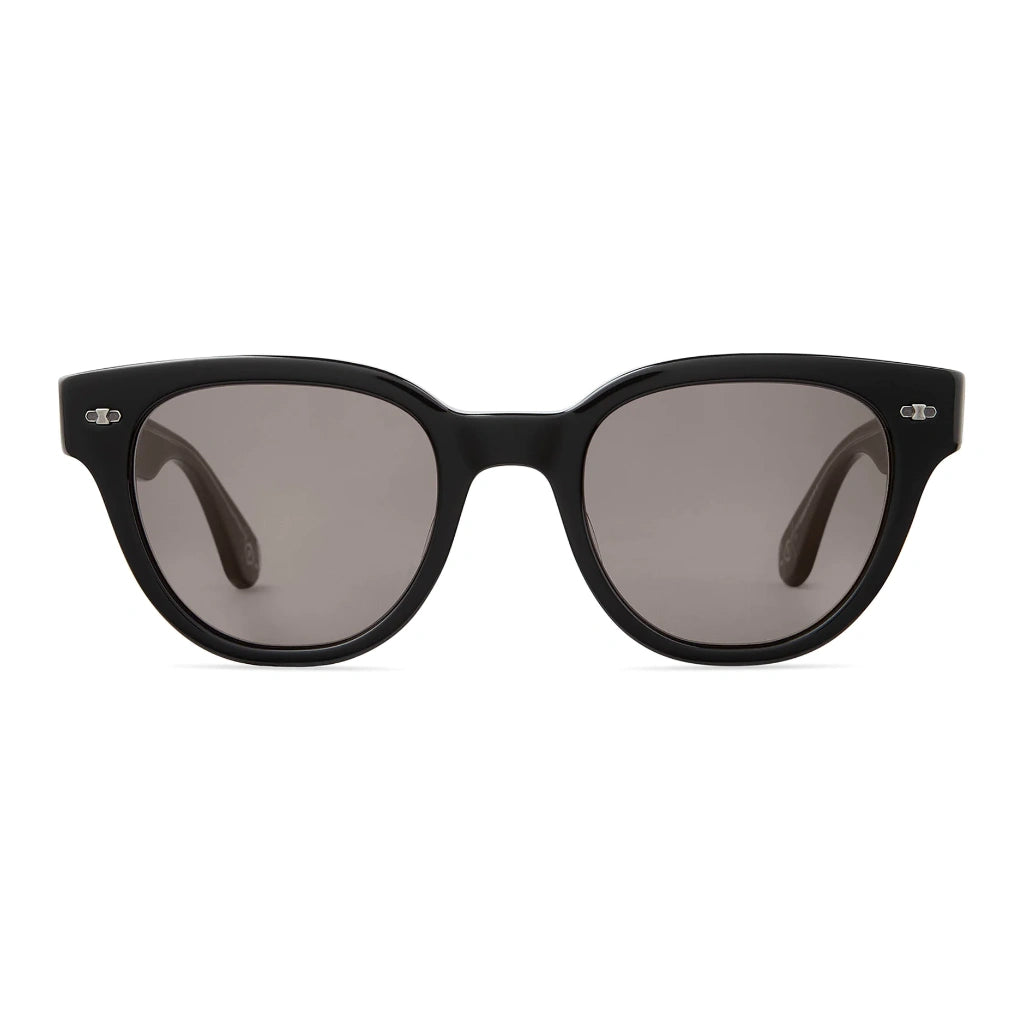 Black plastic Mr. Leight oversized round cat-eyed luxury sunglasses for women