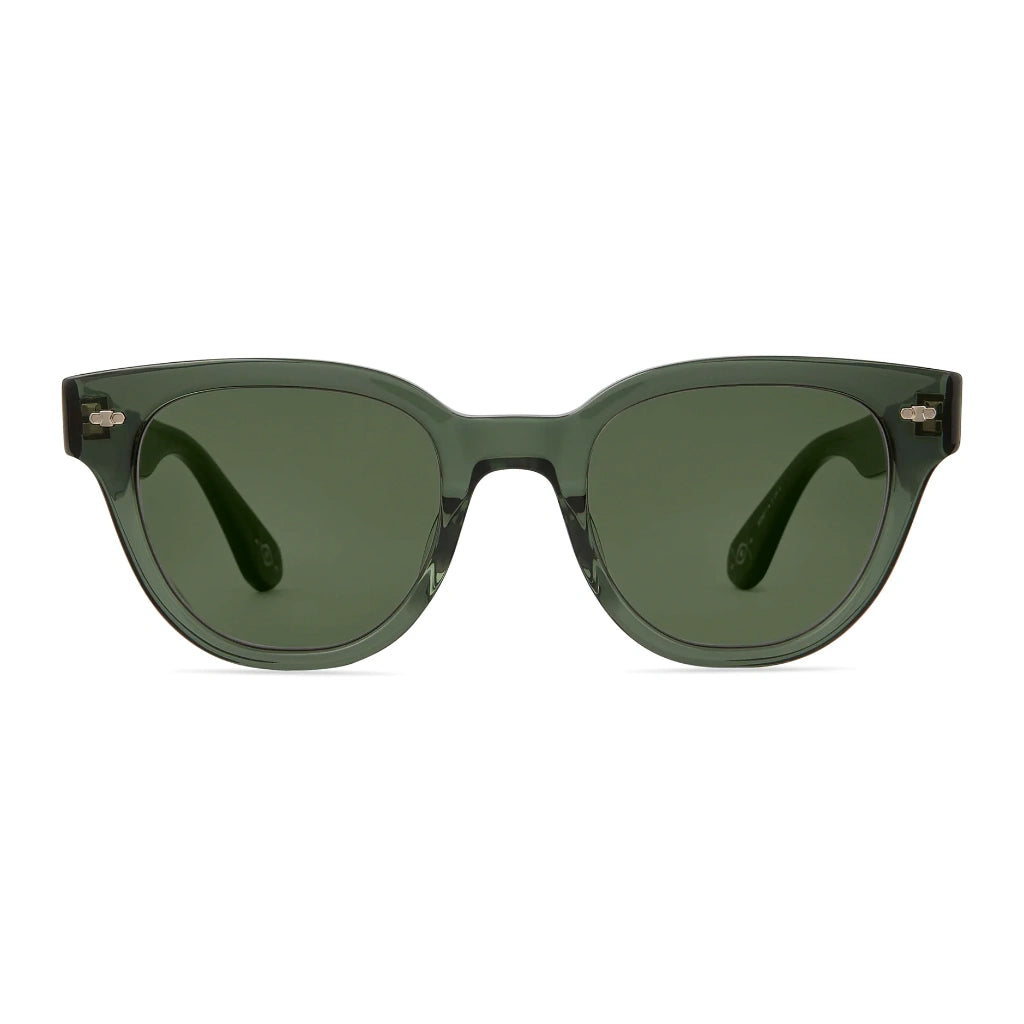 Forest green plastic Mr. Leight oversized round cat-eyed luxury sunglasses for women