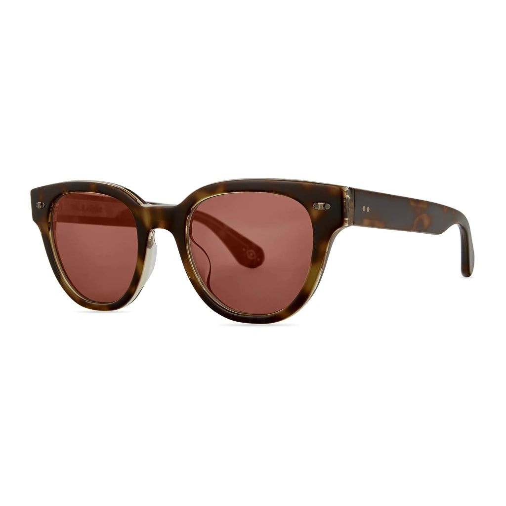 Dark tortoise plastic Mr. Leight oversized round cat-eyed luxury sunglasses for women