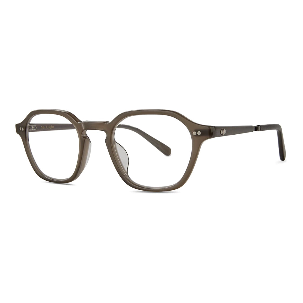 Brown geometric Mr. Leight handmade luxury plastic eyeglasses at The Optical. Co
