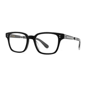 Black large, wide rectangular handmade luxury prescription eyeglass frames