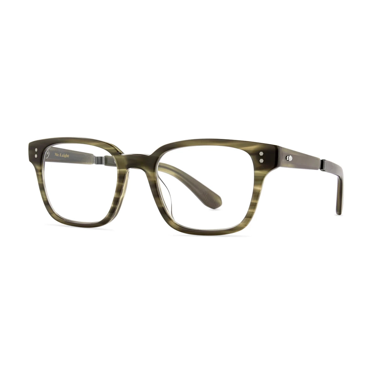 Green tortoise large, wide rectangular handmade luxury prescription eyeglass frames