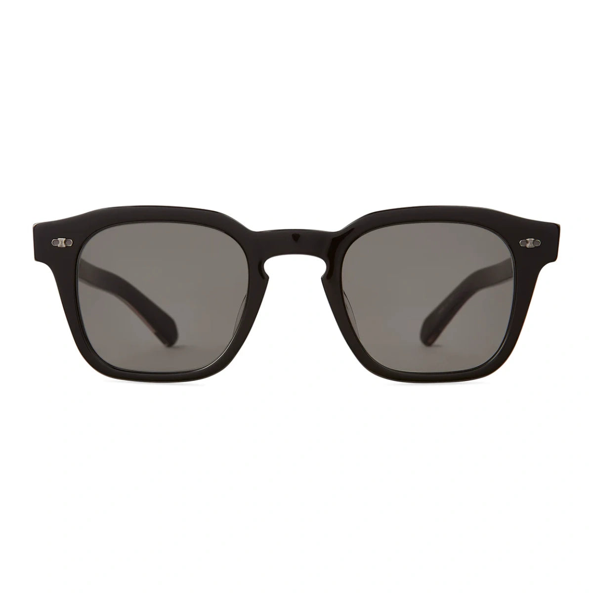 Mr. Leight  Black sunglasses with dark lenses on a white background