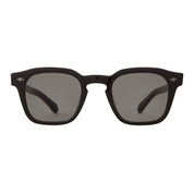 Mr. Leight  Black sunglasses with dark lenses on a white background