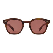 Mr. Leight Sunglasses with brown frame and red-tinted lenses on a white background
