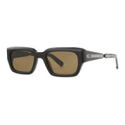 Black brown lenses rectangle bold Mr. Leight luxury sunglasses 