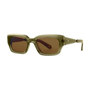 Green crystal rectangle bold Mr. Leight luxury sunglasses 