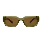 Green crystal rectangle bold Mr. Leight luxury sunglasses 