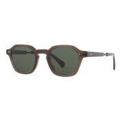 Truffle brown geometric polarized luxury sunglasses