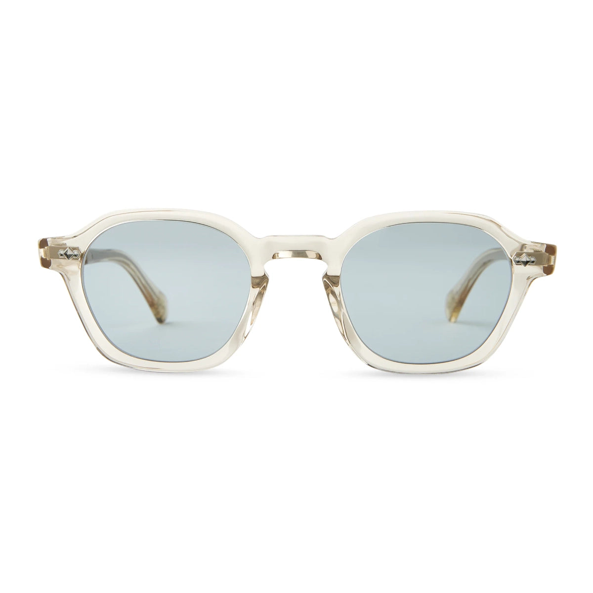 Clear geometric polarized luxury sunglasses