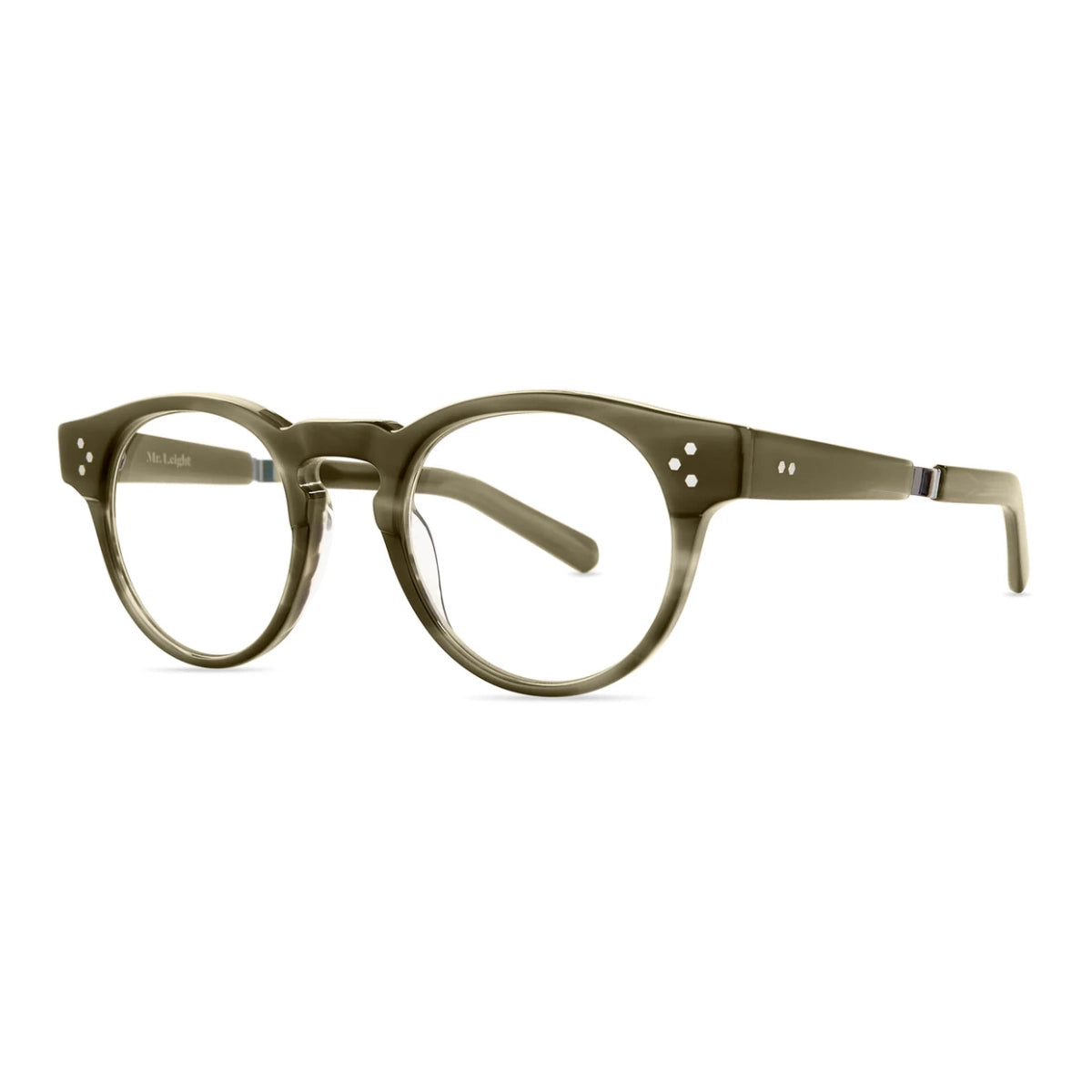 Green tortoise round plastic bold luxury eyeglasses