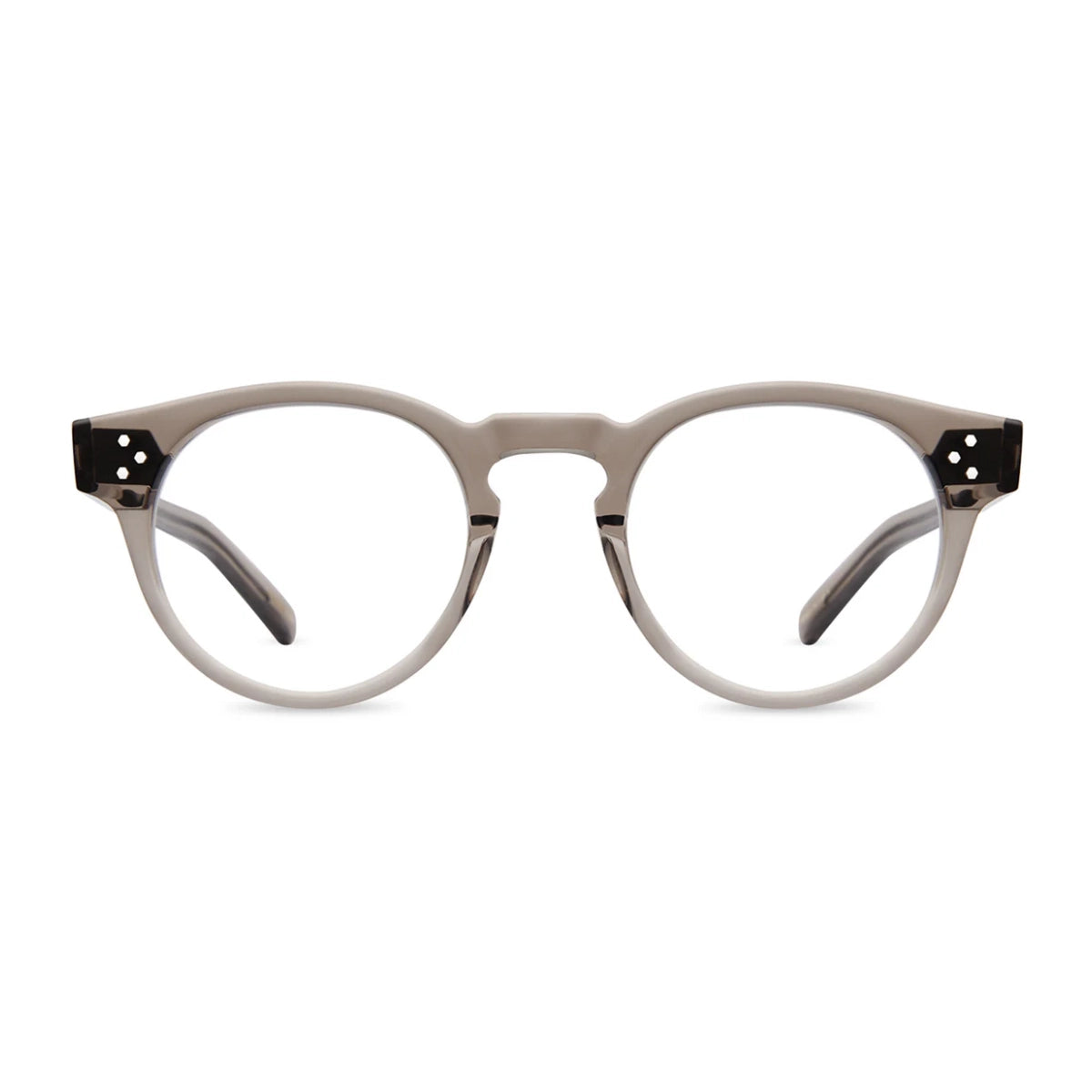 Grey crystal round plastic bold luxury eyeglasses