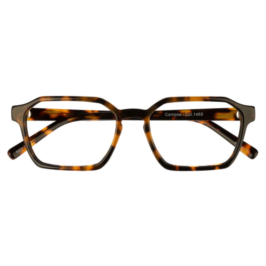 Tortoise Campos geometric luxury eyeglass frames for men and women