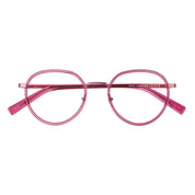 Pink round lightweight metal titanium glasses online for women