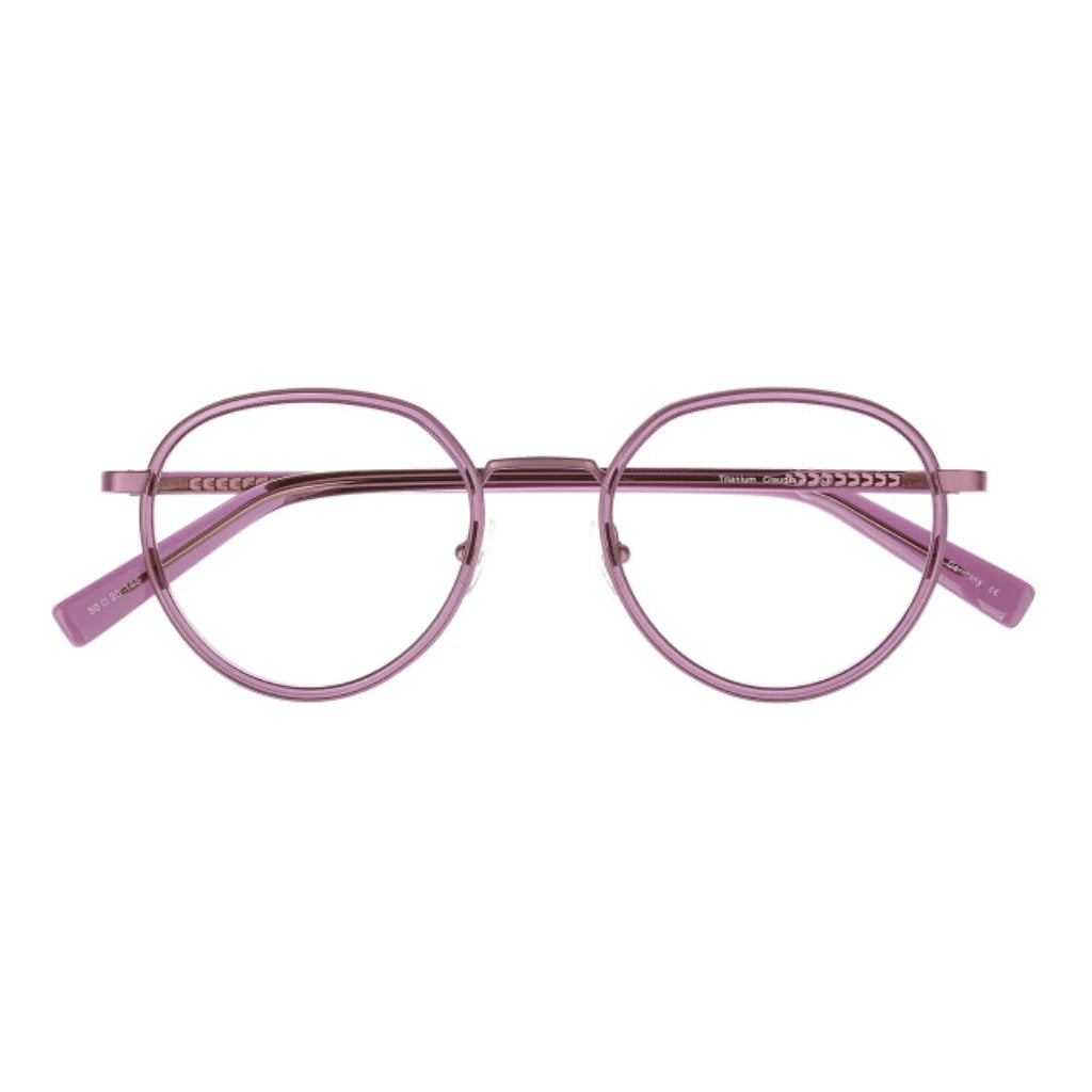 Purple round lightweight metal titanium glasses online for women