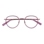 Purple round lightweight metal titanium glasses online for women
