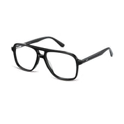 Black plastic navigator shaped aviator eyeglasses from The Optical. Co